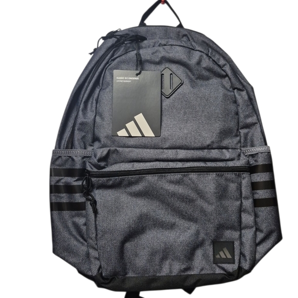adidas classic 3-stripes backpack grey black Horizontal 3 Stripes Discover the versatility of the Adidas Stadium 3 Backpack adidas - Classic 3-Stripes Backpack